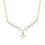 Collier Gelbgold 18kt 0,43 Diamantschmuck mit 10 Diamanten - 4P411