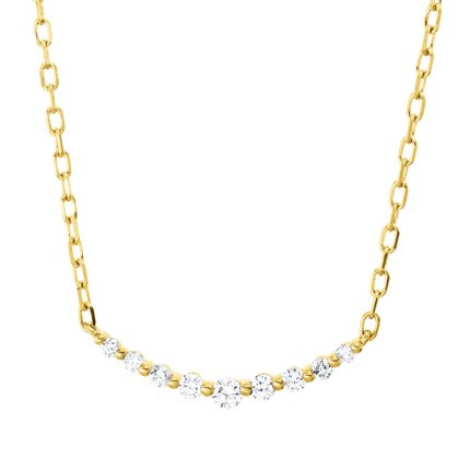 Collier Gelbgold 18kt 0,13 Diamantschmuck mit 9 Diamanten - 4P412