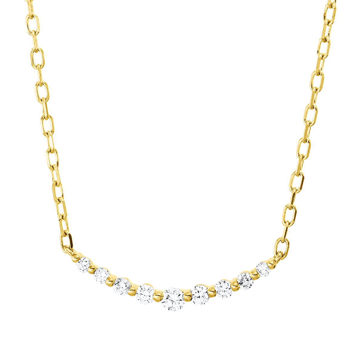 4P412G Collier Gelbgold 18kt 0,13 Diamantschmuck mit 9 Diamanten - 4P412 – Bild 1