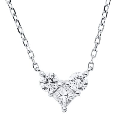 Collier Weißgold 18kt 0,29 Diamantschmuck mit 3 Diamanten - 4P425