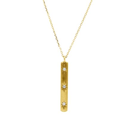 Collier Zarge Gelbgold 18kt 0,04 Diamantschmuck mit 3 Diamanten - 4P452