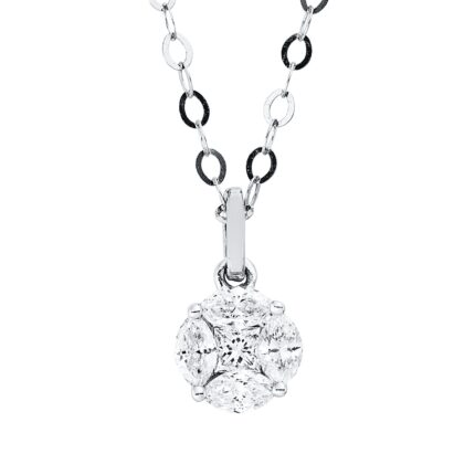 Collier Weißgold 18kt 0,22 Diamantschmuck mit 5 Diamanten - 4P485