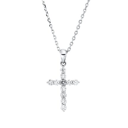 Collier Weißgold 18kt 0,29 Diamantschmuck mit 11 Diamanten - 4P491