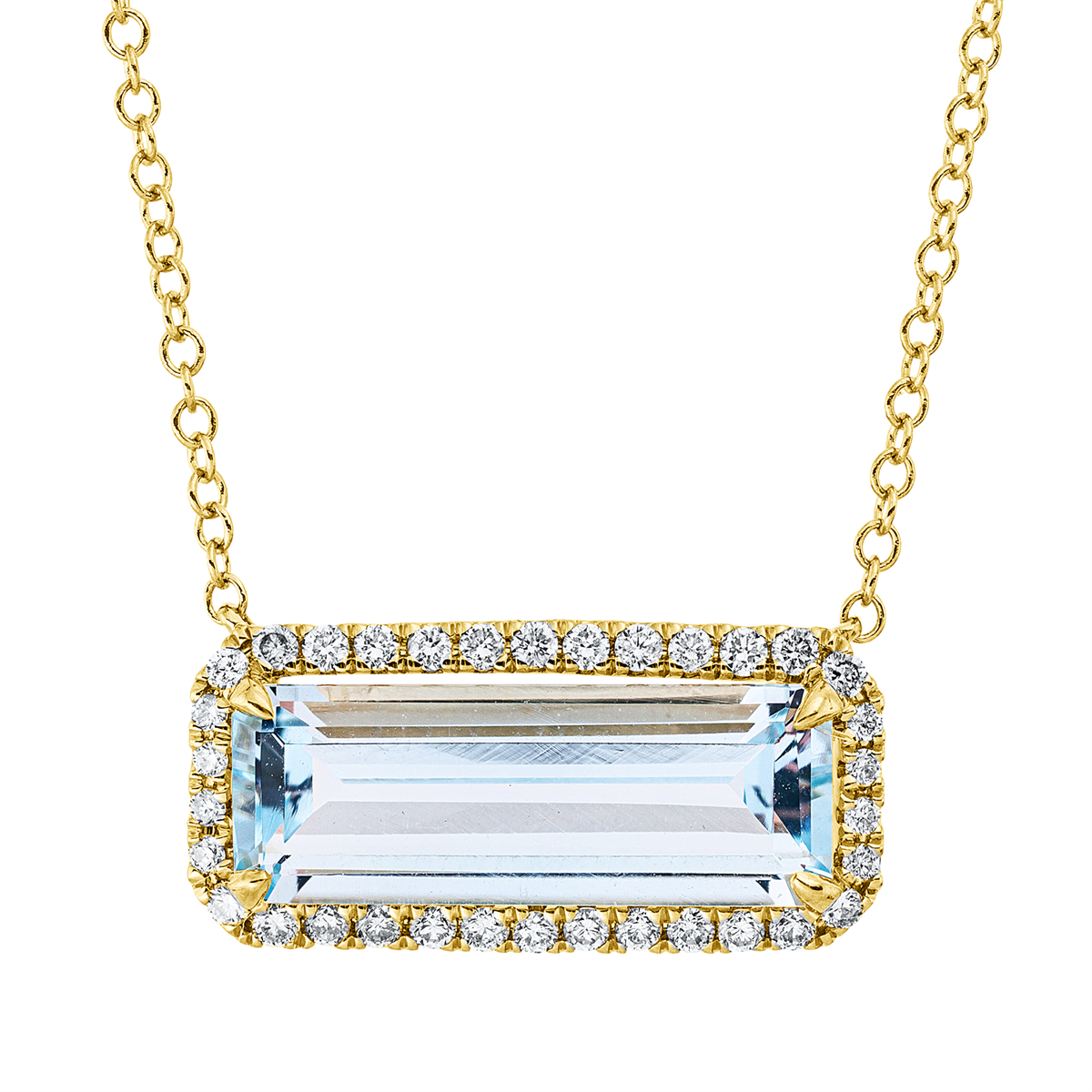 4P545G Collier Gelbgold 18kt 0,21 Diamantschmuck Farbstein 2,9 ct - 4P545 – Bild 1