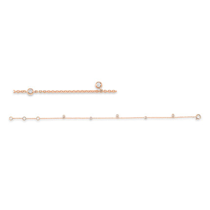 Armband Rosegold 18kt 0,10 Diamantschmuck mit 5 Diamanten - 5E139