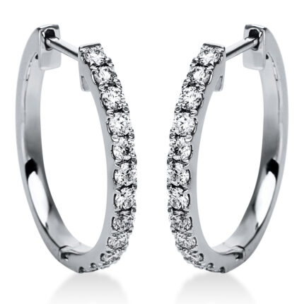 Creolen Weißgold 18kt 0,43 Diamantschmuck mit 24 Diamanten - 2D681