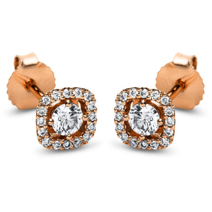 Ohrstecker 4er-Krappe Rosegold 18kt 0,37 Diamantschmuck mit 34 Diamanten - 2J773