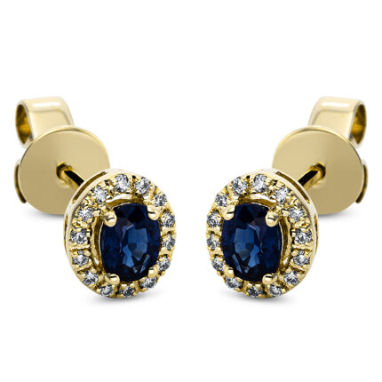 Ohrstecker 4er-Krappe Gelbgold 18kt 0,08 Diamantschmuck Farbstein 0,47 ct - 2L593