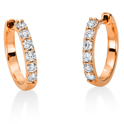Creolen Rosegold 18kt 0,36 Diamantschmuck mit 12 Diamanten - 2N811