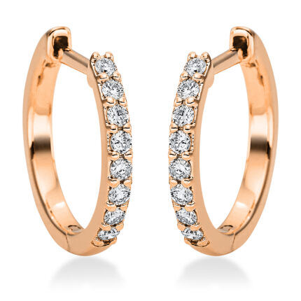 Creolen Rosegold 18kt 0,16 Diamantschmuck mit 16 Diamanten - 2N822