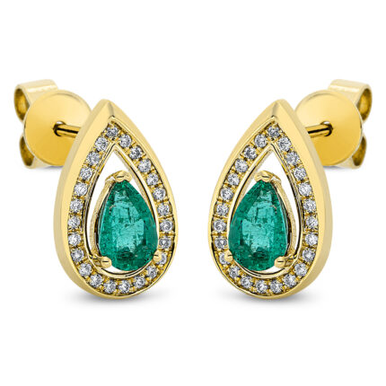 Ohrstecker Gelbgold 18kt 0,15 Diamantschmuck Farbstein 0,72 ct - 2O342