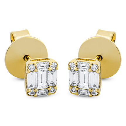 Ohrstecker Gelbgold 18kt 0,41 Diamantschmuck mit 18 Diamanten - 2O510