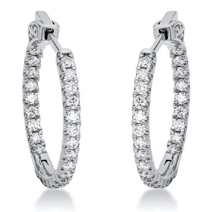 Creolen Weißgold 18kt 0,65 Diamantschmuck mit 48 Diamanten - 2P281