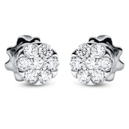 Ohrstecker Weißgold 18kt 0,51 Diamantschmuck mit 14 Diamanten - 2P285