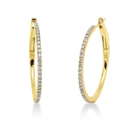 Creolen Gelbgold 18kt 0,42 Diamantschmuck mit 56 Diamanten - 2R455