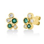 Ohrstecker Zarge Gelbgold 18kt 0,33 Diamantschmuck Farbstein 0,72 ct - 2T373