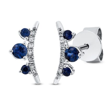 Ohrstecker Weißgold 18kt 0,04 Diamantschmuck Farbstein 0,21 ct - 2T564