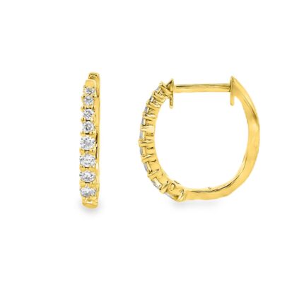 Creolen Gelbgold 18kt 0,25 Diamantschmuck mit 18 Diamanten - 2T709