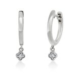 Ohrschmuck Weißgold 18kt 0,03 Diamantschmuck mit 2 Diamanten - 2U195