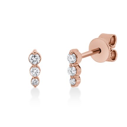 Ohrstecker Rosegold 18kt 0,13 Diamantschmuck mit 6 Diamanten - 2V017