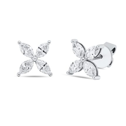 Ohrstecker Weißgold 18kt 0,72 Diamantschmuck mit 8 Diamanten - 2V486