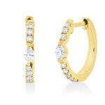 Creolen Gelbgold 18kt 0,19 Diamantschmuck mit 18 Diamanten - 2W086