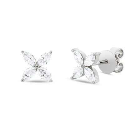 Ohrstecker Weißgold 18kt 0,50 Diamantschmuck mit 8 Diamanten - 2W147