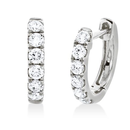 Creolen Weißgold 18kt 0,21 Diamantschmuck mit 12 Diamanten - 2W169