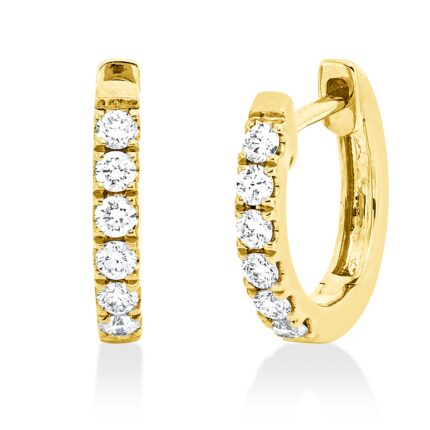 Creolen Gelbgold 18kt 0,21 Diamantschmuck mit 12 Diamanten - 2W173