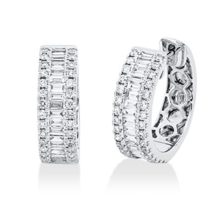 Creolen Weißgold 18kt 0,63 Diamantschmuck mit 95 Diamanten - 2W203