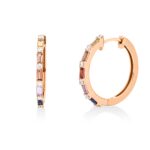 Creolen Rosegold 18kt 0,17 Diamantschmuck Farbstein 0,58 ct - 2W220