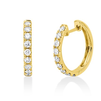 Creolen Gelbgold 18kt 0,60 Diamantschmuck mit 18 Diamanten - 2W289