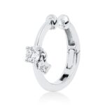 Creolen Weißgold 18kt 0,13 Diamantschmuck mit 2 Diamanten - 2W311