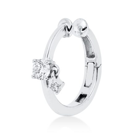 Creolen Weißgold 18kt 0,13 Diamantschmuck mit 2 Diamanten - 2W311