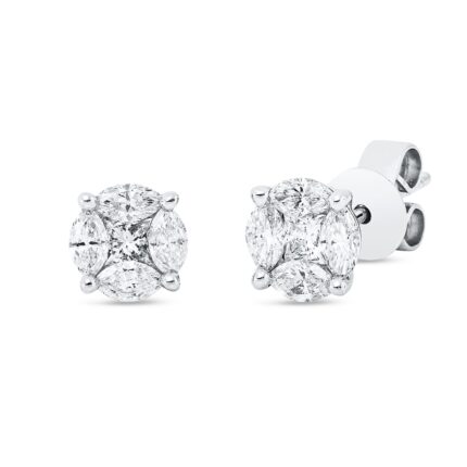 Ohrstecker Weißgold 18kt 0,75 Diamantschmuck mit 10 Diamanten - 2W317