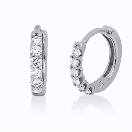 Creolen Weißgold 18kt 0,20 Diamantschmuck mit 12 Diamanten - 2W347