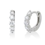 Creolen Weißgold 18kt 0,31 Diamantschmuck mit 10 Diamanten - 2W348