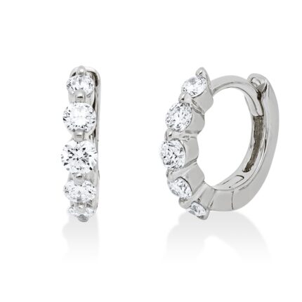 Creolen Weißgold 18kt 0,31 Diamantschmuck mit 10 Diamanten - 2W348