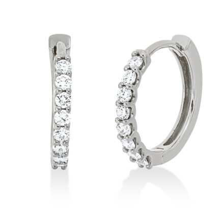 Creolen Weißgold 18kt 0,34 Diamantschmuck mit 16 Diamanten - 2W355