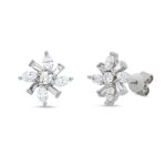 Ohrstecker Weißgold 18kt 0,73 Diamantschmuck mit 18 Diamanten - 2W366