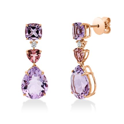 Ohrschmuck Rosegold 18kt 0,13 Diamantschmuck Farbstein 11,1 ct - 2W500