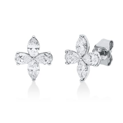 Ohrstecker Weißgold 18kt 0,80 Diamantschmuck mit 8 Diamanten - 2W545