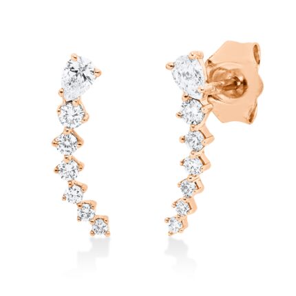 Ohrstecker Rosegold 18kt 0,25 Diamantschmuck mit 14 Diamanten - 2W547