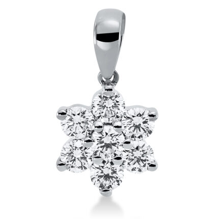 Anhänger Weißgold 18kt 0,72 Diamantschmuck mit 7 Diamanten - 3F293