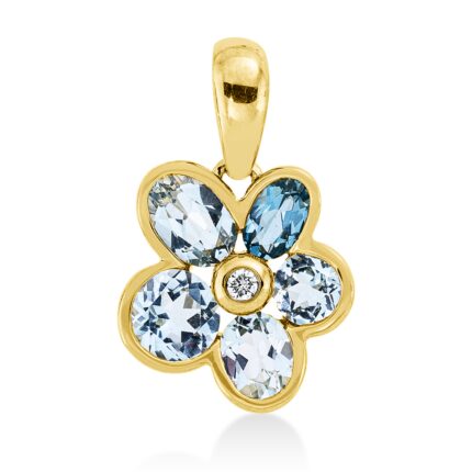 Anhänger Gelbgold 18kt 0,02 Diamantschmuck Farbstein 2,4 ct - 3H954