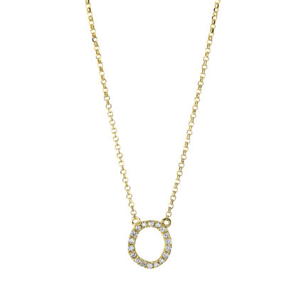 Collier Gelbgold 18kt 0,08 Diamantschmuck mit 18 Diamanten - 4H493
