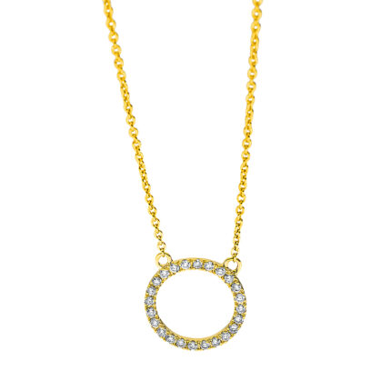 Collier Gelbgold 18kt 0,11 Diamantschmuck mit 24 Diamanten - 4J516