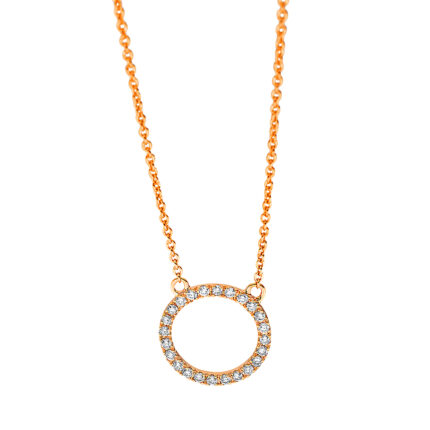 Collier Rosegold 18kt 0,11 Diamantschmuck mit 24 Diamanten - 4J516
