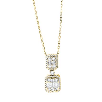 Collier Gelbgold 18kt 1,01 Diamantschmuck mit 61 Diamanten - 4J847