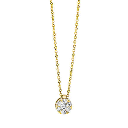 Collier Gelbgold 18kt 0,14 Diamantschmuck mit 7 Diamanten - 4K434